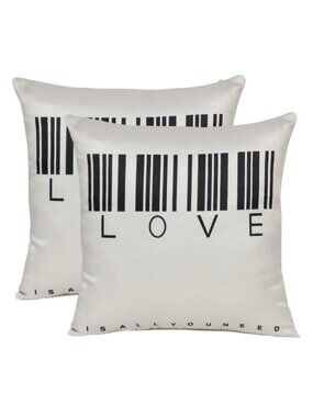 Oussum Pillow Case Cotton Quote Print Cushion Cover Accent Pillow Cover Set of 2